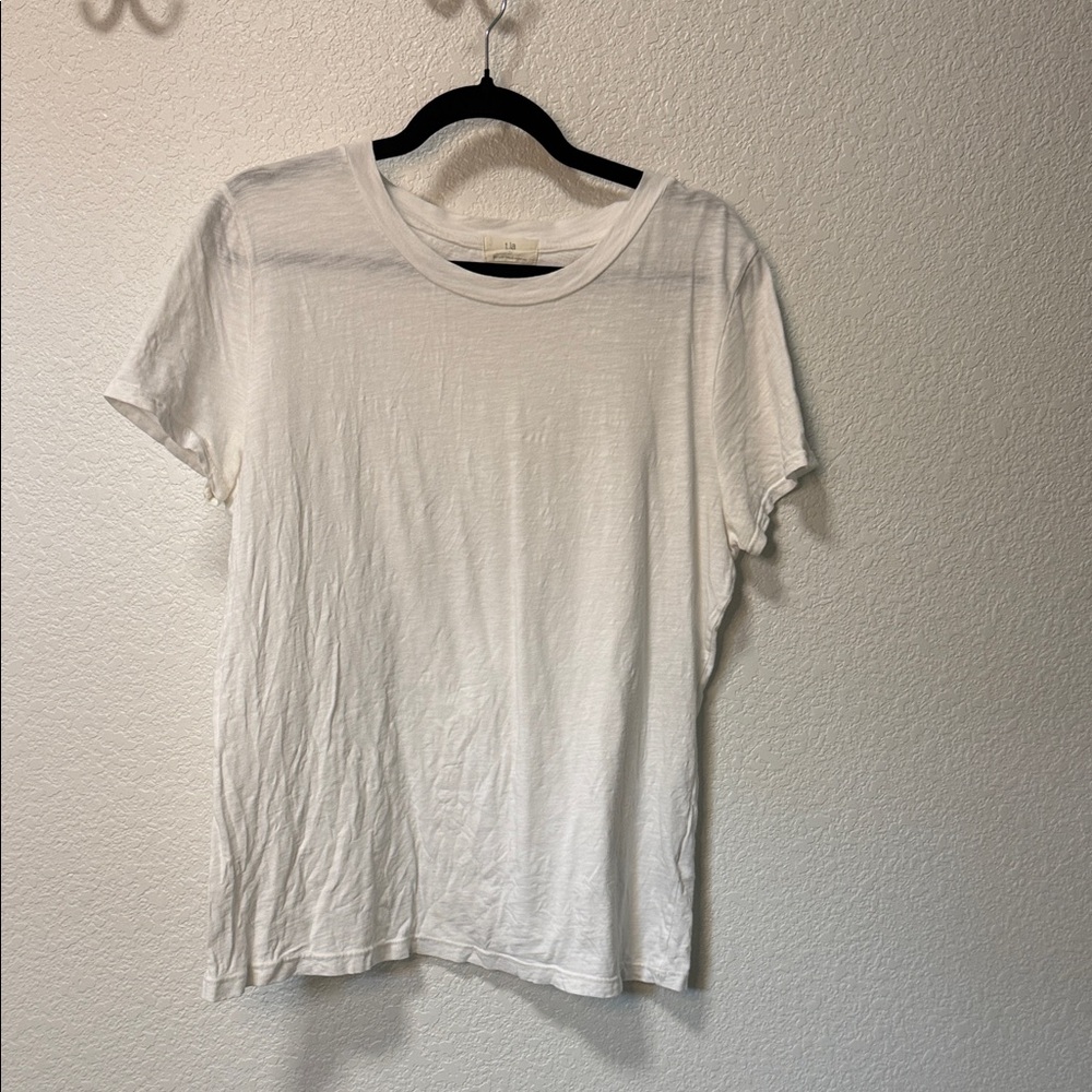 Anthropologie Cream Short Sleeve Tee